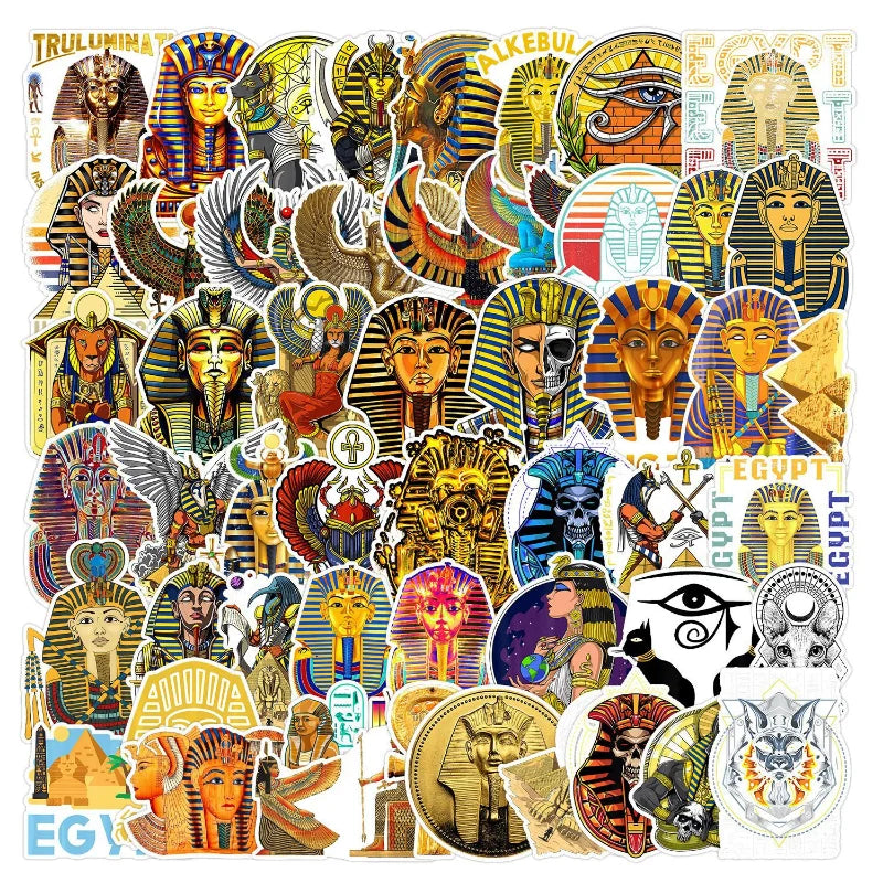 Ancient Egypt Pyramid Stickers for Scrapbook, Suitcase, Water Bottle, Phone, Laptop, Guitar, Car, Skateboard - 10/25/50pcs (ONLINE ORDER ONLY)