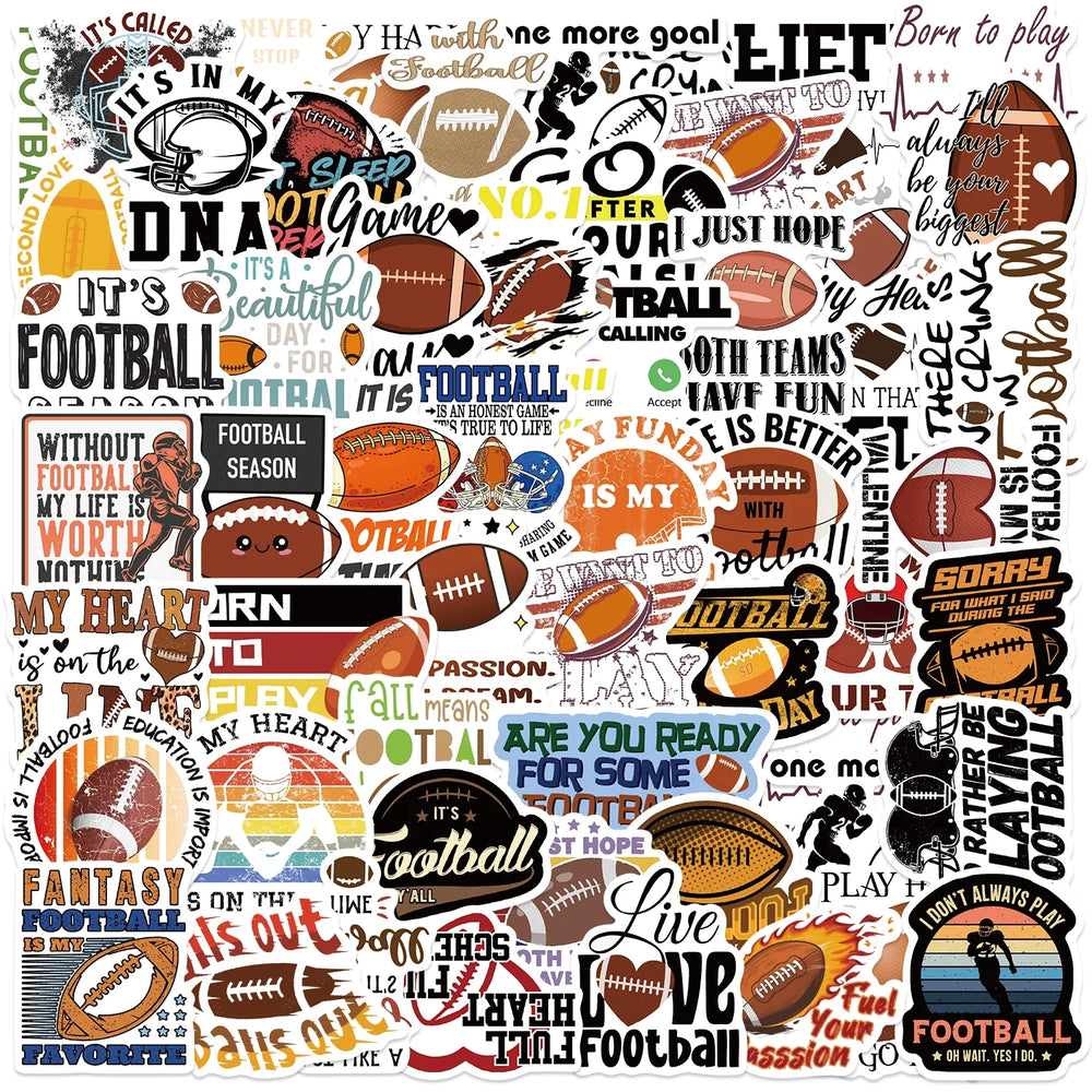 50PCS Cartoon Football Stickers Sports Graffiti Decals for DIY Skateboard Guitar Laptop Luggage Sticker Toys (Online Order Only)