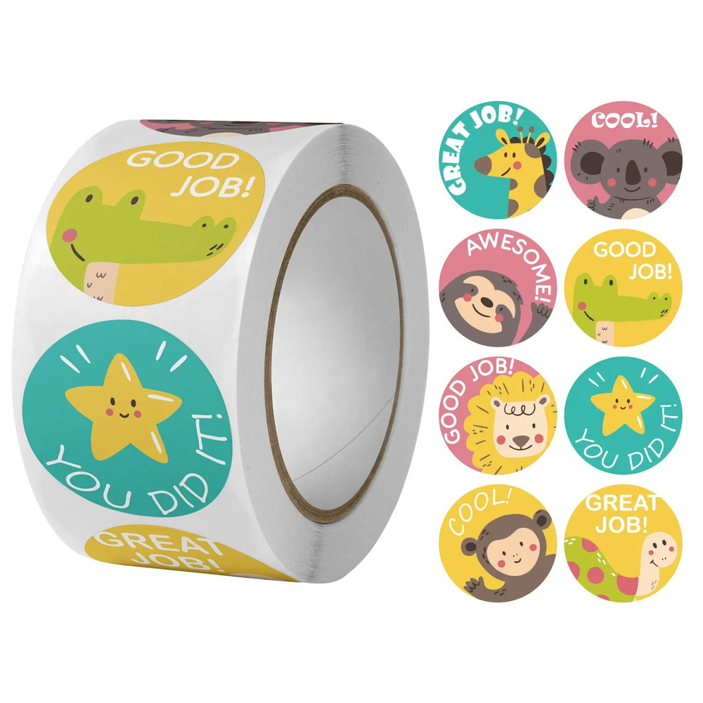 100-500PCS Cute Reward Stickers for School Encouragement 1inch Paper Decoration Teacher Student Family Scrapbooking Stickers (ONLINE ORDER ONLY)
