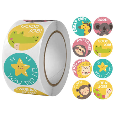 100-500PCS Cute Reward Stickers for School Encouragement 1inch Paper Decoration Teacher Student Family Scrapbooking Stickers (ONLINE ORDER ONLY)