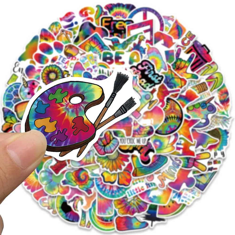 50/100PCS Hippie Trippy Rainbow Psychedelic Graffiti Stickers for Laptop Motorcycle Skateboard Waterproof Decal Sticker Toys (ONLINE ORDER ONLY)