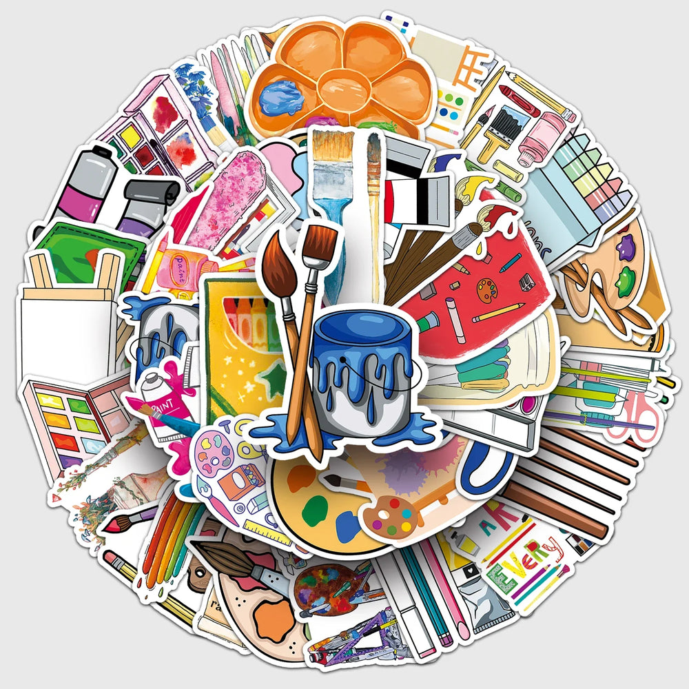 50Pcs Cartoon Waterproof Vinyl Stickers for Skateboard Snowboard Home Decor (Online Order Only)