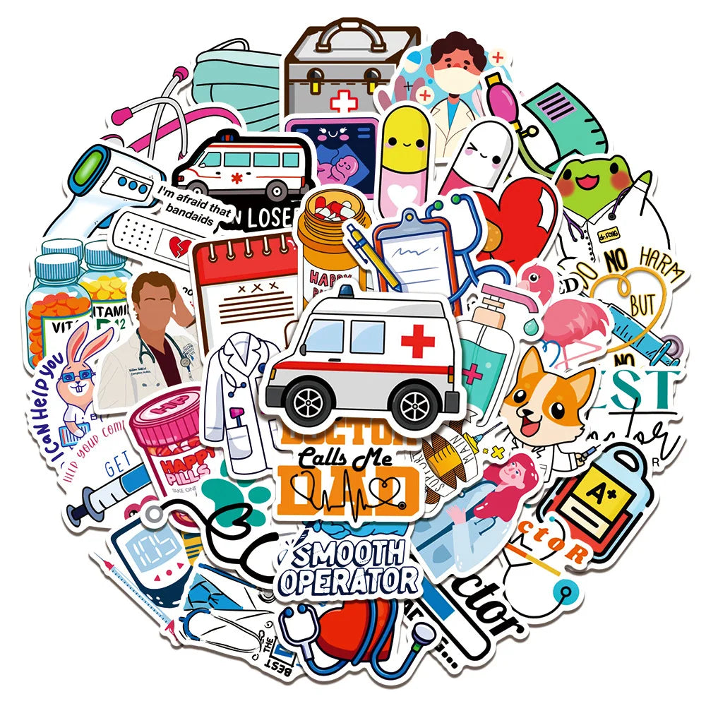 50/100PCS Pharmacist Horror Gothic Graffiti Mobile Phone Notebook Luggage Car Decoration Waterproof Sticker Toy Wholesale (Online Order Only)
