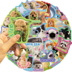 50pcs Cute Cartoon Animals Stickers DIY Phone Guitar Laptop Notebook Suitcase Cup Waterproof Mix Graffiti Sticker Kids Toy (ONLINE ORDER ONLY)