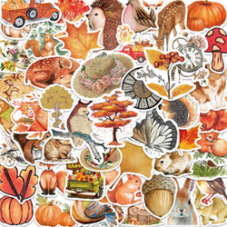 10/50Pcs Autumn Forest Scenery Paper Sticker Diy Diary Album Decoration Stickers Scrapbooking Planner Label Scrapbook Sticker (ONLINE ORDER ONLY)