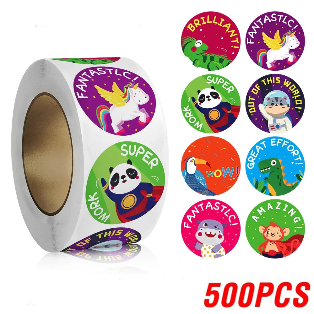 100-500pcs Cute Cartoon Animals Reward Stickers for Kids School Teacher Supplies Kids Classic Toy Gift Sealing Decor Stationery (ONLINE ORDER ONLY)