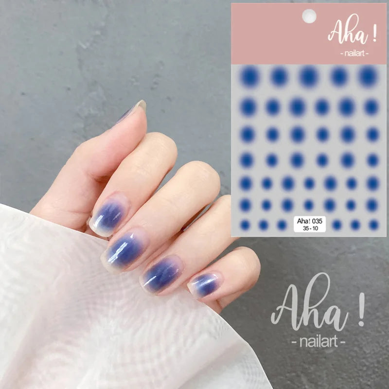 3D Blush Gradient Nail Art Stickers 12-Colors Aha Self-adhesive Rainbow Jelly Slider Japanese Style Translucent Gel Polish Wraps (ONLINE ORDER ONLY)