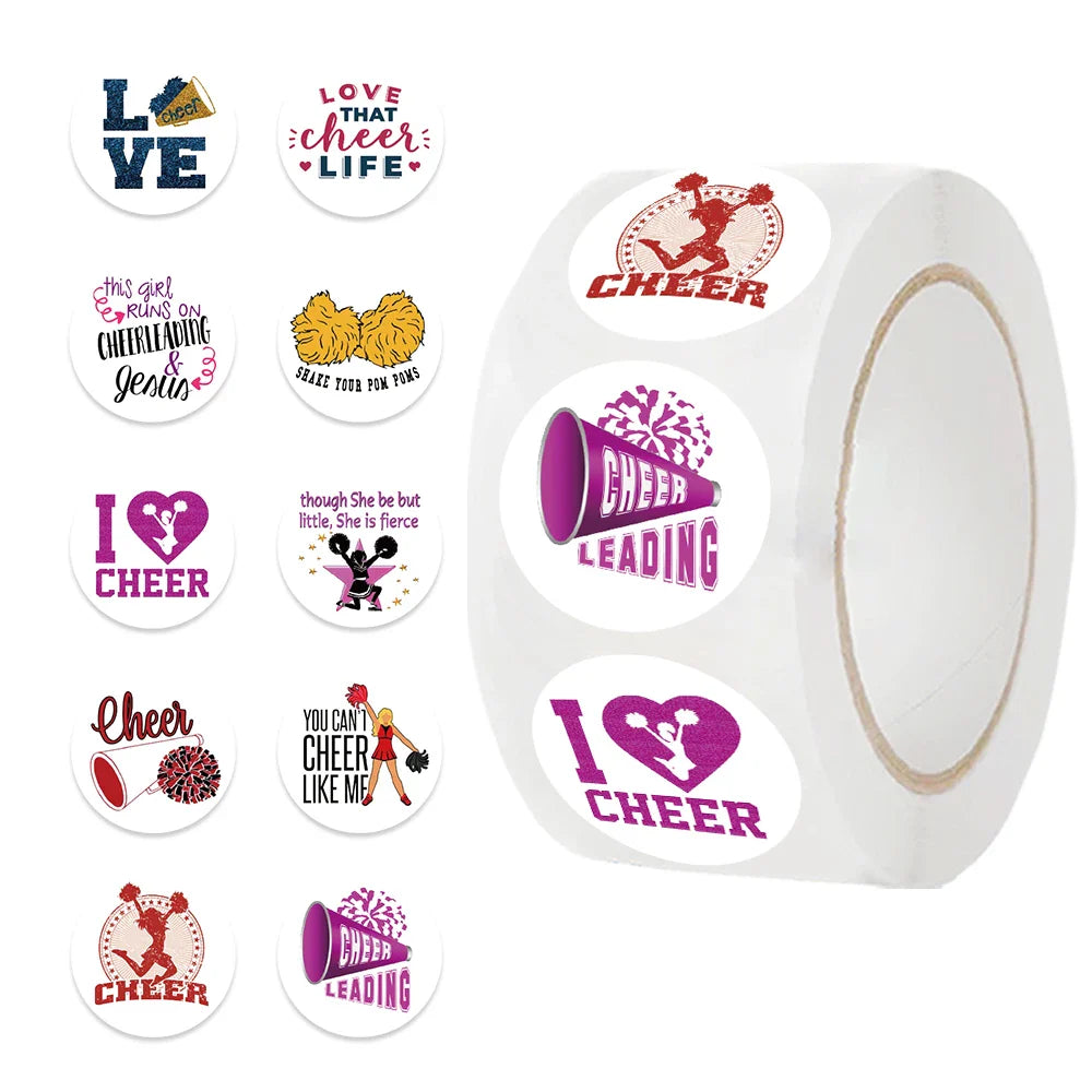 500Pcs/Roll INS Cartoon Sports Cheerleading Team Stickers PVC Stationery Helmet Bike Sticker for Boys Girls Toys Gift Decals (ONLINE ORDER ONLY)