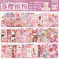 30sheets/book Y2K Retro Cute Bear Food Cut Film Sticker for Laptop Phone Camera Journal Scrapbook Kawaii Decoration Sticker Gift (ONLINE ORDER ONLY)