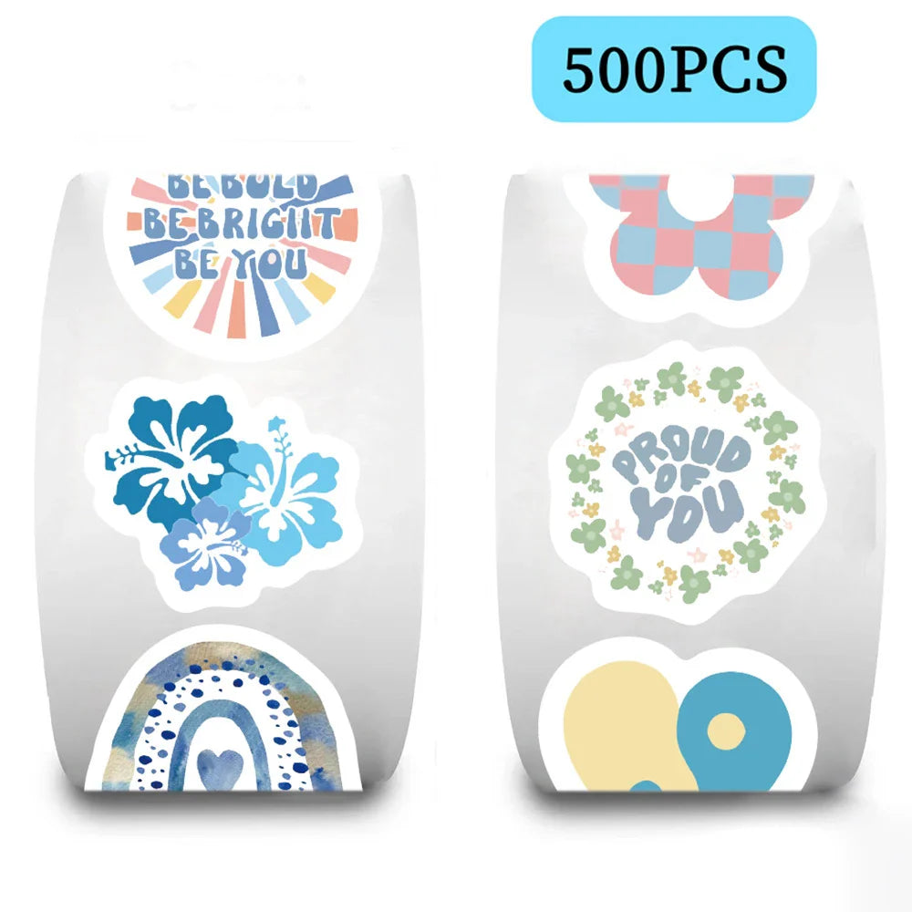 100-500pcs Cartoon Blue Labels Thank You Sticker Sealing DIY Gift Decoration Scrapbooking Stationery Supplies Sticker (ONLINE ORDER ONLY)