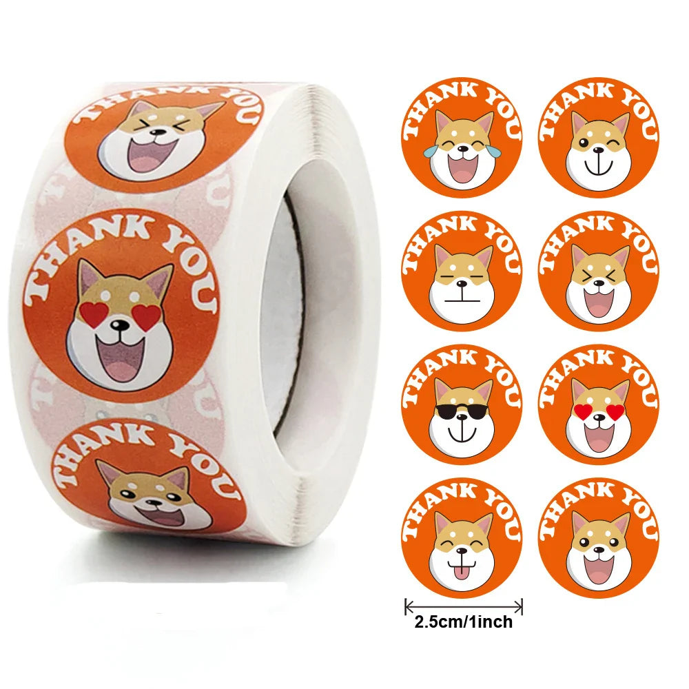 100-500pcs 8 Styles Round Cartoon Animal Reward Stickers Kids Party Handmade Scrapbooking Gift Packaging Seal Label (Online Order Only)