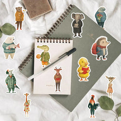 50pcs Vintage Animals Cliparts Stickers Aesthetic Motorcycle Phone Car Skateboard Laptop Sticker Decal Classic Kids Toy (Online Order Only)