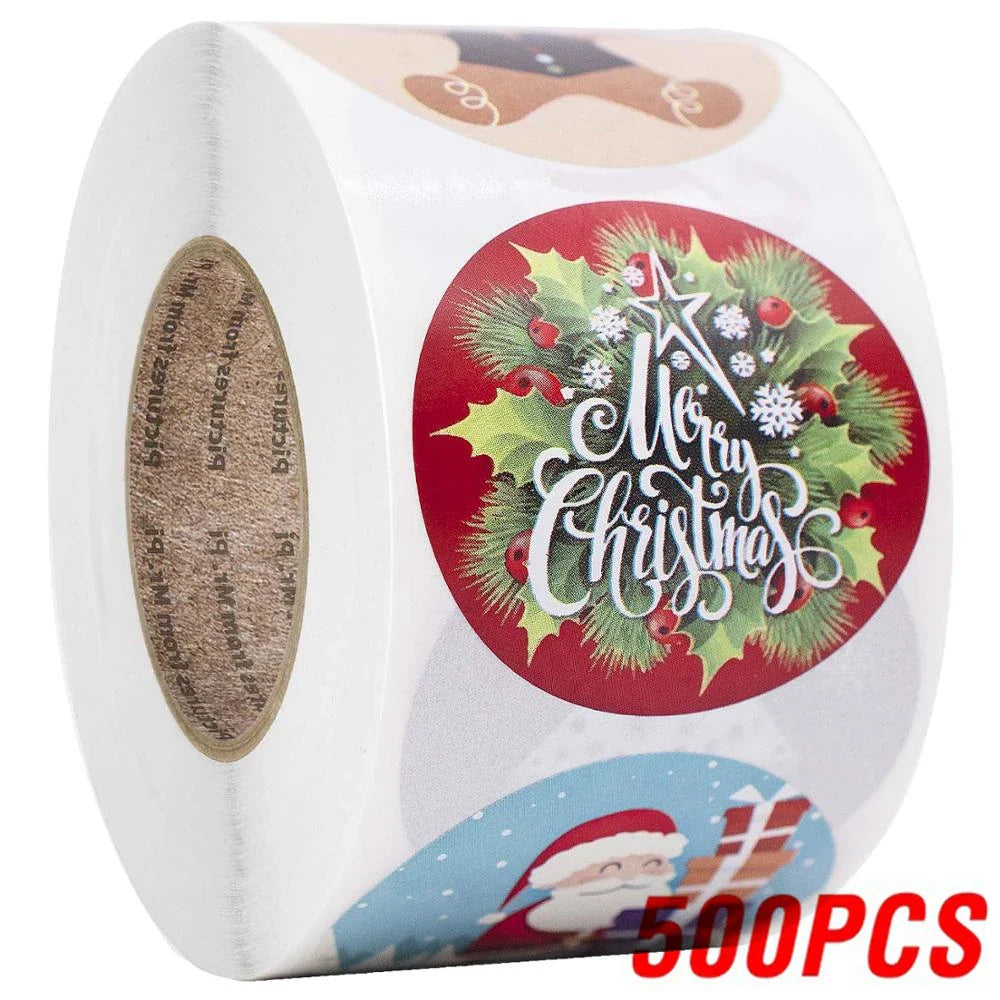 100-500 Pcs Golden Font Merry Christmas Sticker Thank You Sticker Seal Label For Envelope Gift Wrapping Scrapbook 1 Inch (ONLINE ORDER ONLY)
