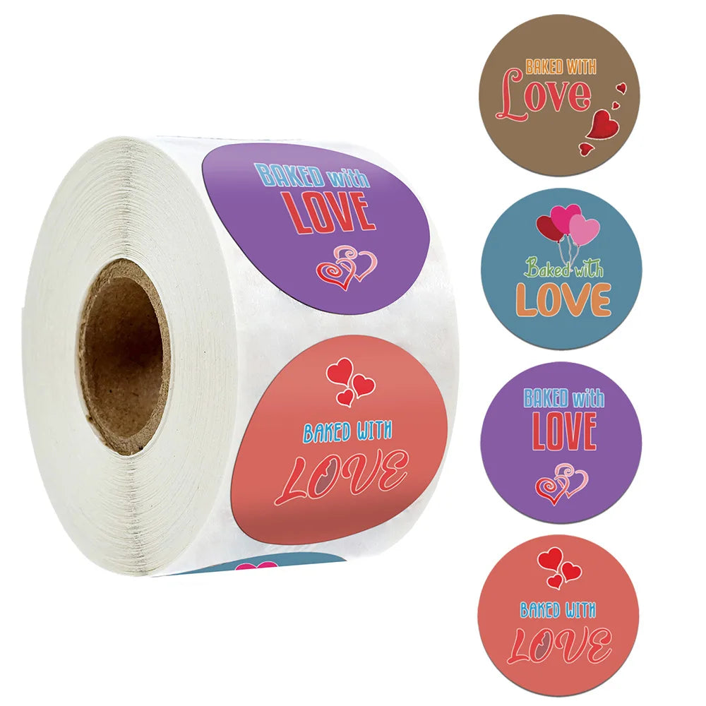 100-500 Pcs Wedding Stickers Handmade Love Stickers Baking Thank You Label Gift Sealing Stickers Stationery Stickers (Online Order Only)