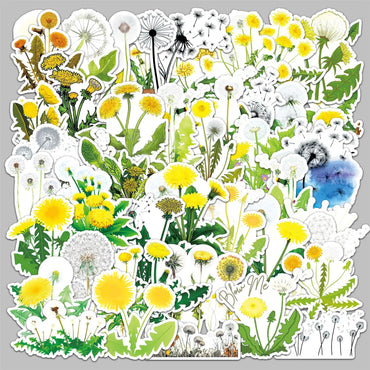 50Pcs Cute Dandelion Graffiti Stickers for Helmet, Wall, DIY Decor (Online Order Only)