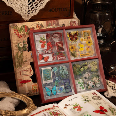 100 Vintage Butterfly Waterproof Stickers for Scrapbooking, Journaling, Planner, Notebook Decoration (Online Order Only)