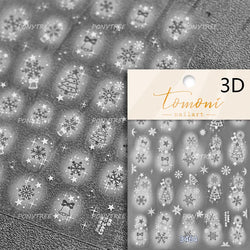 Shiny Snow Delicate Gold Pink Silver White Romantic Winter Self Adhesive Nail Art Stickers Snowflake Rhinestone Manicure Decals (ONLINE ORDER ONLY)