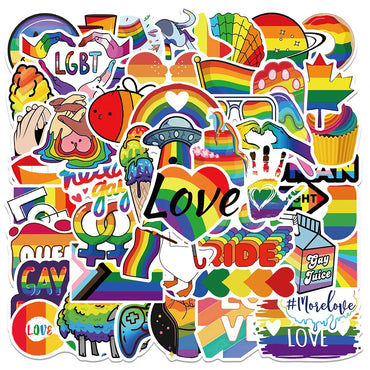 10/30/50/100pcs Cartoon Rainbow LGBT Graffiti Stickers Decals Skateboard Laptop Phone Luggage Car Waterproof Sticker Kids Toy (ONLINE ORDER ONLY)