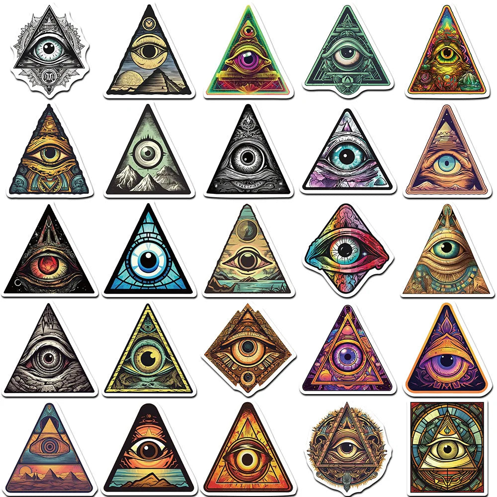 10/30/50PCS Horror Eye of God Stickers Cartoon Decals Cool Graffiti Toys Bike Suitcase Motorcycle Fridge Helmet Car Sticker Gift (Online Order Only)