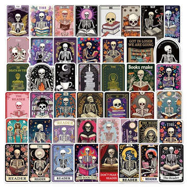 10/30/50PCS Kawaii Tarot Skeleton PVC Sticker Aesthetic Colored DIY Decoration Scrapbooking Hand Accounting Supplies for Kids (ONLINE ORDER ONLY)