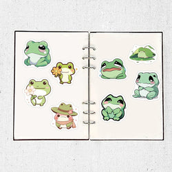 10/30/100PCS Cute Little Frog PVC Sticker Aesthetic Stationery School Supplies DIY Decoration Korean Scrapbooking for Kids (ONLINE ORDER ONLY)