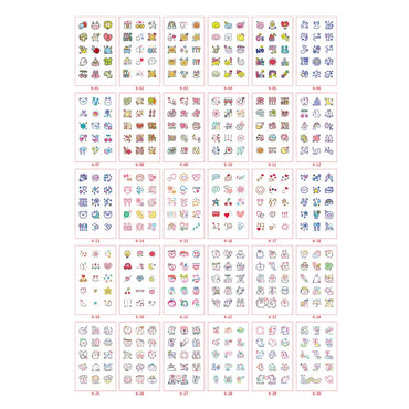 30 Sheets Cute Cartoon Temporary Tattoos for Hands Waterproof Tattoo Stickers for Children Rainbow Fruit Moon Fake Finger Tattoo (ONLINE ORDER ONLY)