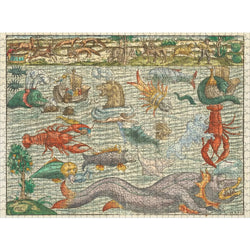 Sea Monsters by Sebastian Münster 1000 Piece Jigsaw Puzzle Pomegranate