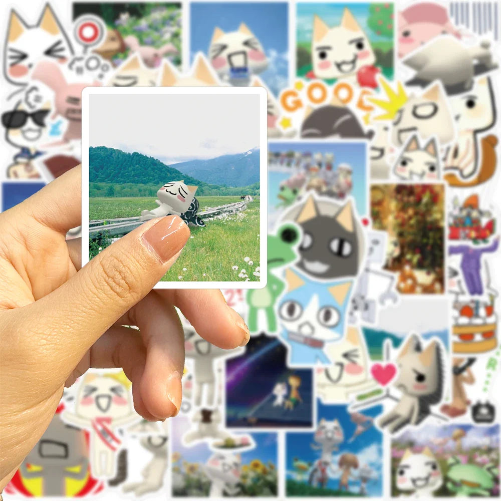 50Pcs Inoue Toro Cat Stickers Funny Kawaii Cartoon Cute Meme Sticker Vinyl Waterproof Graffiti Decal for Laptop Phone Guitar (ONLINE ORDER ONLY)
