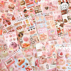 30sheets/book Y2K Retro Cute Bear Food Cut Film Sticker for Laptop Phone Camera Journal Scrapbook Kawaii Decoration Sticker Gift (ONLINE ORDER ONLY)
