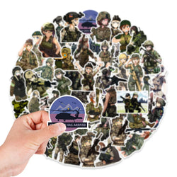 10/30/50pcs Anime Camouflage Female Military Uniform Girls Stickers Laptop Motorcycle Skateboard Phone Wall Sticker Kids Toys (ONLINE ORDER ONLY)