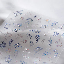 Blue Flower Vivid Bird Hope Can Set You Free Magpie Leaf Pearl Letter Adhesive Nail Art Sticker Aesthetic Beauty Manicure Decal (ONLINE ORDER ONLY)