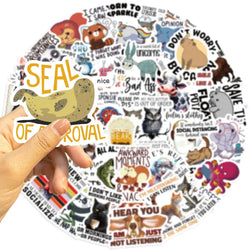 Funny Animal Cartoon Stickers for Phone, Laptop, Luggage, Skateboard - 10/30/50PCS Gift Set (ONLINE ORDER ONLY)