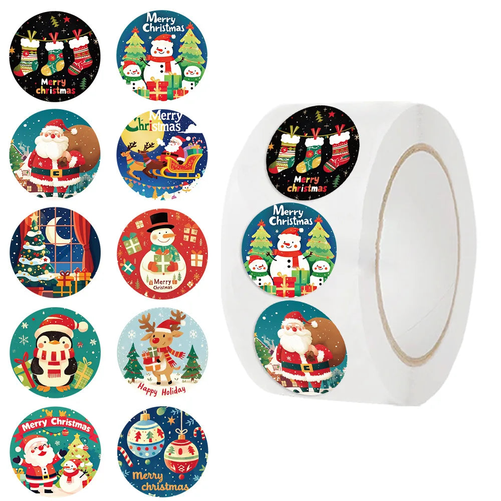 500Pcs Christmas Stickers Santa Snowman DIY Decor for Notebook Fridge Phone (ONLINE ORDER ONLY)