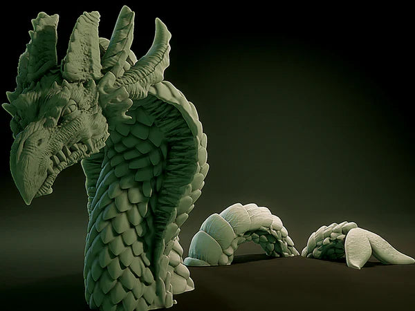 3D Printed Nafarrate Sea Serpent Lovecraftian Bestiary 28 32 mm D&D (Online Only)