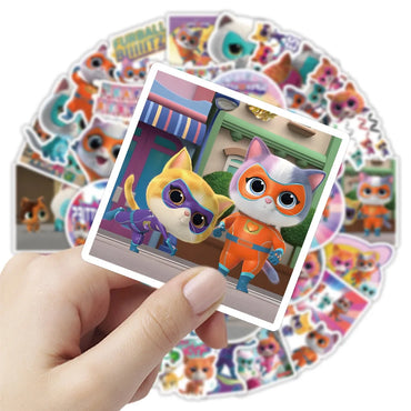 10/30/50PCS Super Kitties Stickers Cute Cartoon Sticker Kids Toy DIY Luggage Laptop Phone Guitar Car Bike Skateboard Decals Gift (ONLINE ORDER ONLY)