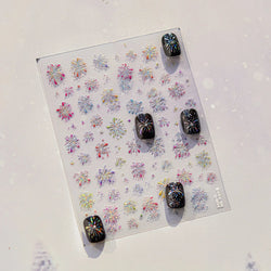 Colorful Fireworks Burst Hot Stamping Process Laser Pink Bright Romantic Self Adhesive Nail Art Stickers Chic Manicure Decals (ONLINE ORDER ONLY)