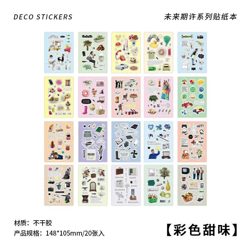 20 Sheets Future Expectation Series Stickers Book Scrapbooking Journal Creative Stationery DIY Decorative Stickers Aesthetic (ONLINE ORDER ONLY)