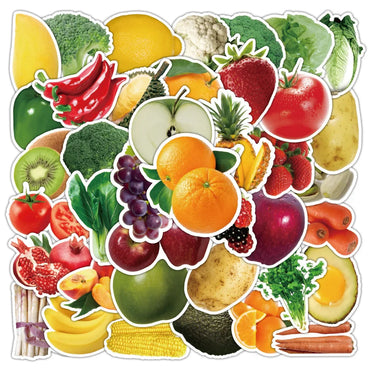 10/30/50PCS Green Food Vegetable and Fruit Sticker Packs (ONLINE ORDER ONLY)
