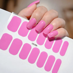 14Tips Solid Color Stickers Nail Art Supplies European & American Simple Decals Oil Film Decals Press on Nails Stickers Designer (ONLINE ORDER ONLY)