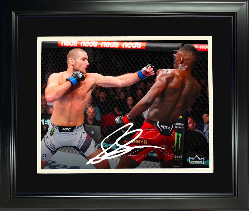 Framed Sean Strickland UFC MMA Facsimile Laser Engraved Signature Auto 11"x14"Photo HOFSM Holo (ONLINE ORDER ONLY)