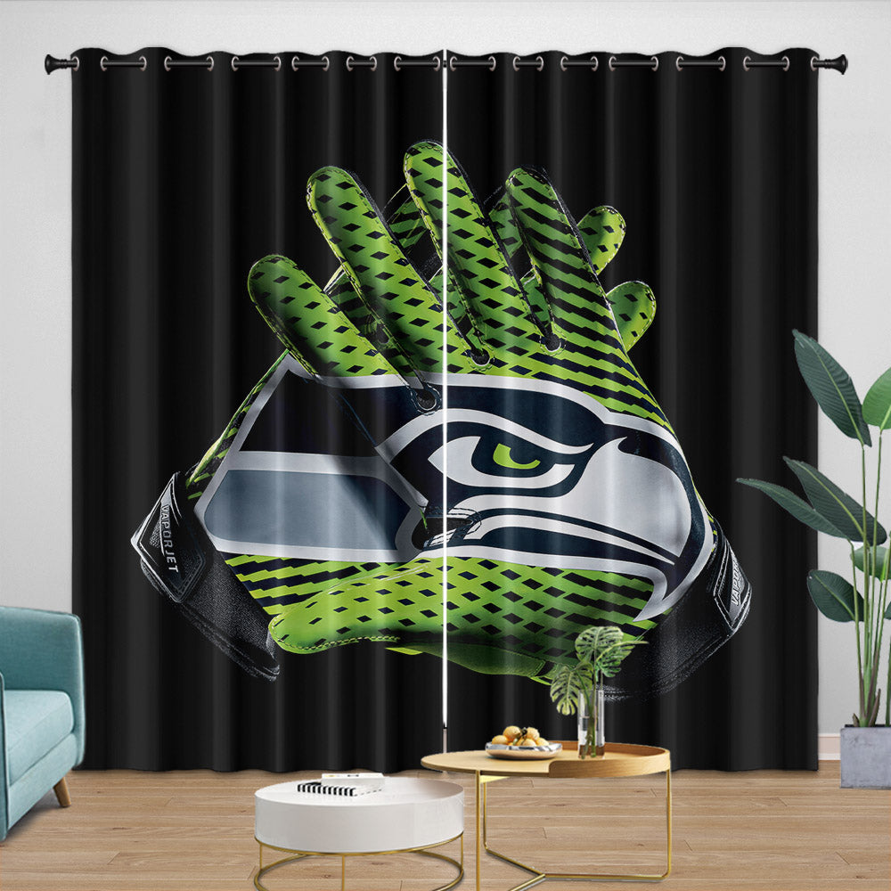 Seattle Seahawks Curtains Blackout Window Drapes Room Decoration (Online Order Only)