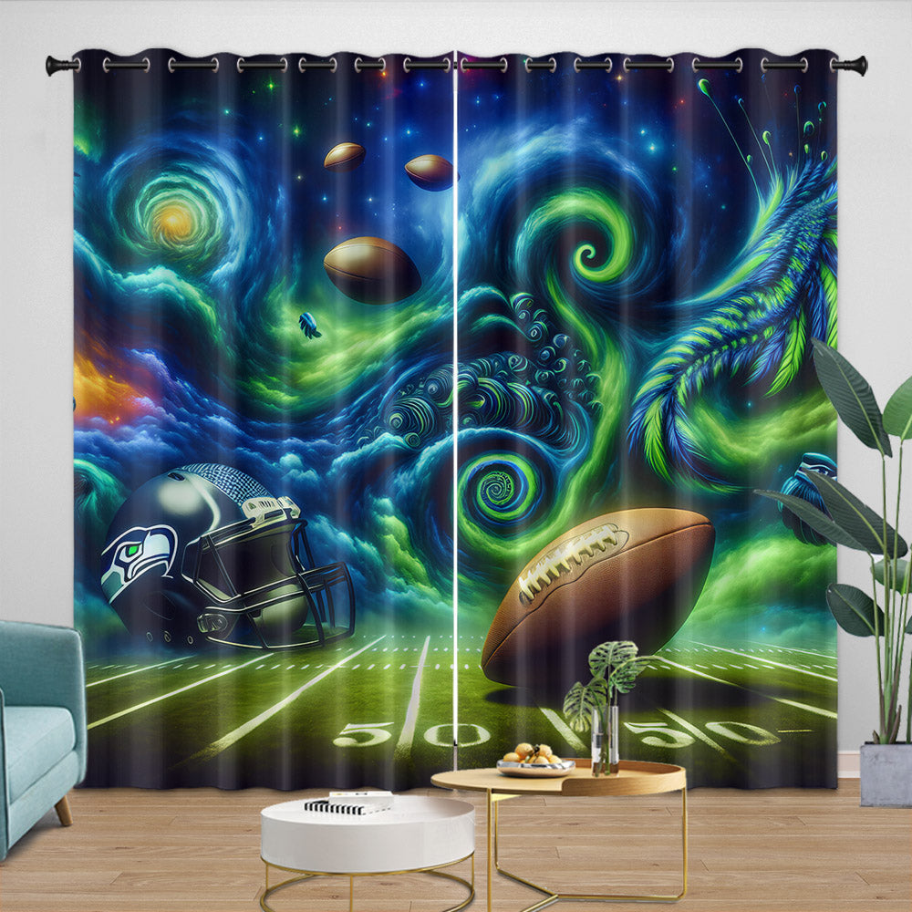 Seattle Seahawks Curtains Blackout Window Drapes Room Decoration (Online Order Only)