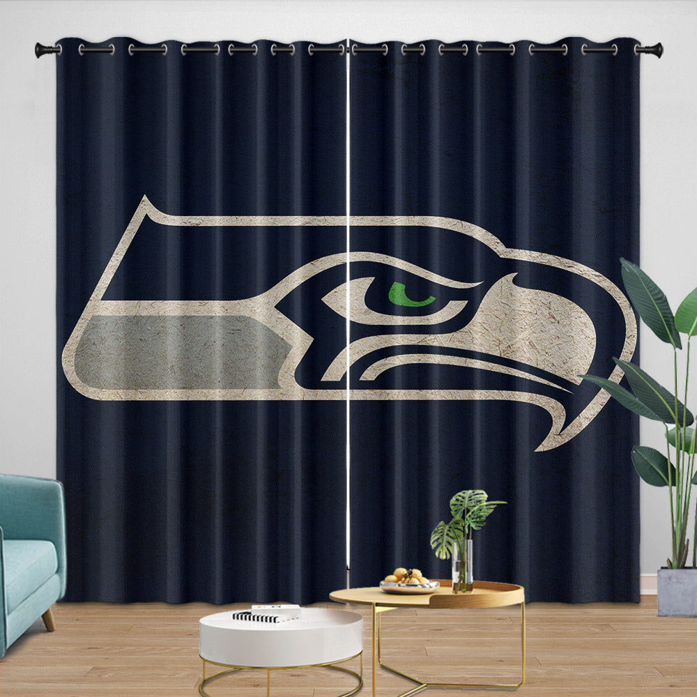 Seattle Seahawks Curtains Blackout Window Drapes Room Decoration (Online Order Only)