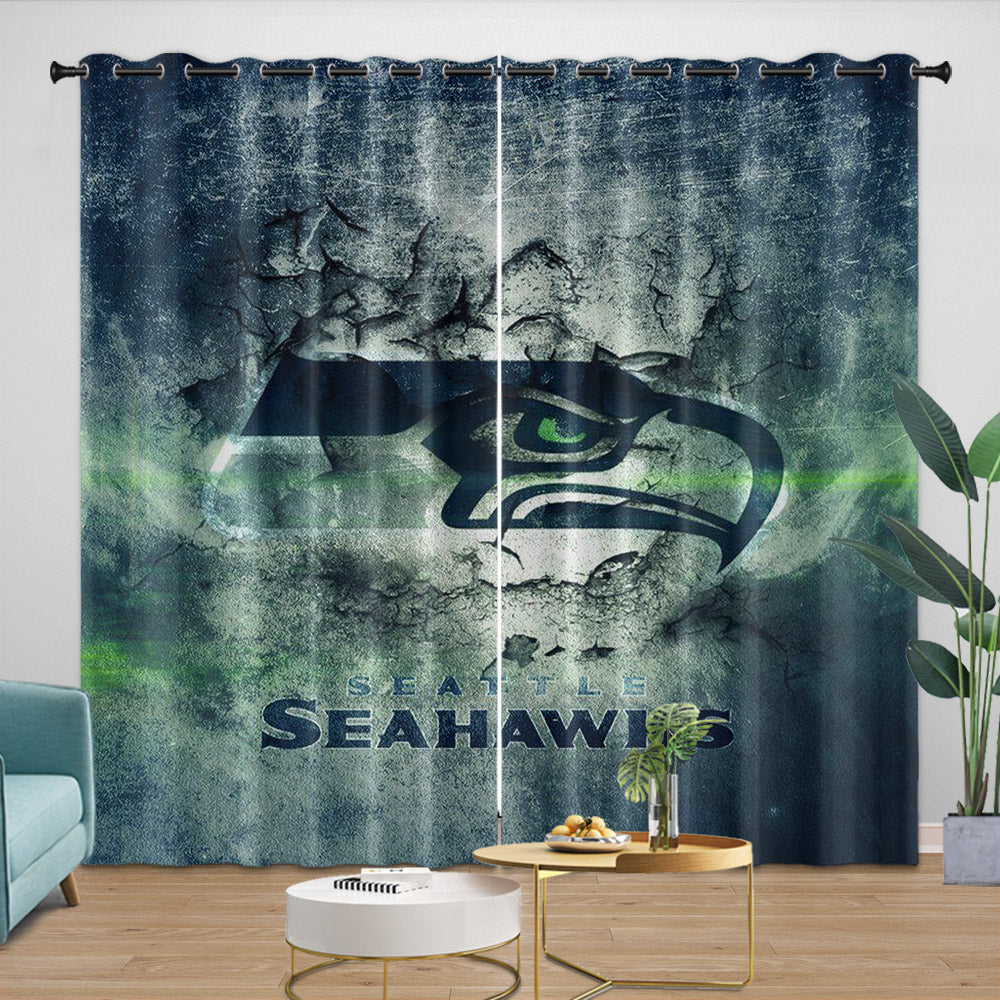 Seattle Seahawks Curtains Blackout Window Drapes Room Decoration (Online Order Only)