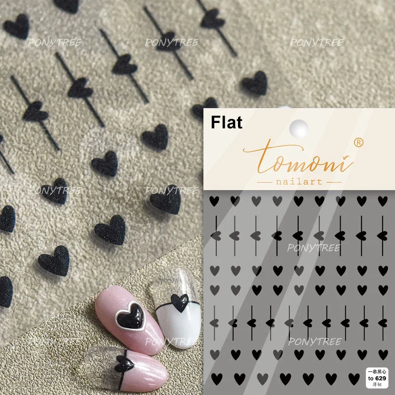 Graffiti Line Love Heart Cool Personal Hollow Out English Letter Y2k Self Adhesive Nail Art Decorations Sticker Manicure Decals (ONLINE ORDER ONLY)
