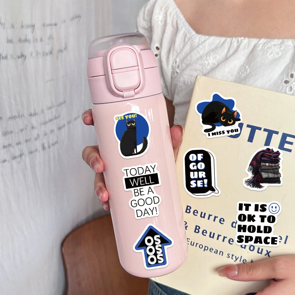 30Pcs Blue Time Cartoon Aesthetic Stickers Cute Decal For Computer Laptop Phone Luggage Graffiti Sticker Toy (ONLINE ORDER ONLY)