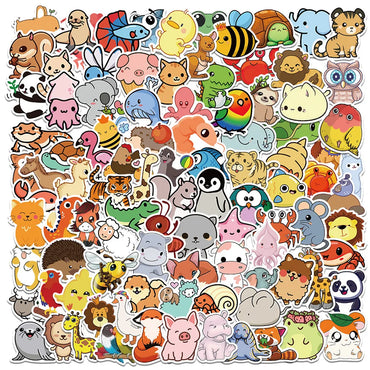 10/30/50/100PCS Mix Cute Animal Cartoon Stickers Aesthetic Waterproof Guitar Skateboard Laptop Graffiti Stickers Kid Classic Toy (Online Order Only)