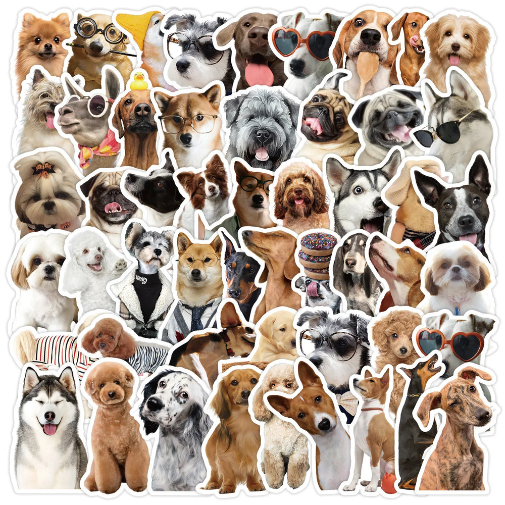 50 Cute Puppy Graffiti Stickers for Helmet, Desktop, Wall Decoration, DIY (Online Order Only)