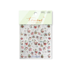 Apple Bear Bunny Snowman Winter Tree Bell Dog Self Adhesive Nail Art Stickers Snowflake Santa Claus Rhinestone Manicure Decals (ONLINE ORDER ONLY)