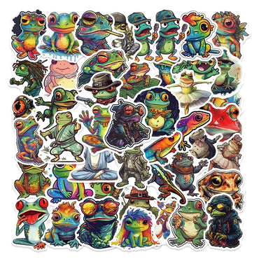 10/30/51PCS Colorful Psychedelic Frog Cartoon Stickers DIY Laptop Luggage Skateboard Graffiti Decals Fun for Kid Toys Gift (ONLINE ORDER ONLY)